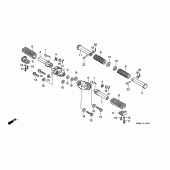 Схема узла: Подножки (1) для Honda VT600 Shadow VLX