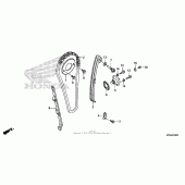 Схема вузла: Ланцюг ГРМ & Натяжник & Заспокоювач для Honda CRF230 CRF230F