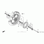 Схема вузла: Переднє колесо для Honda VT750 Shadow Deluxe