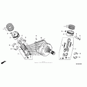 Схема вузла: Колінчастий вал & Поршень для Honda NSA700 DN-01