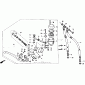 Схема узла: Передний тормозной цилиндр для Honda VFR750F VFR750R (RC30)