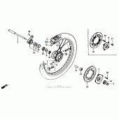 Схема вузла: Переднє колесо для Honda XR600