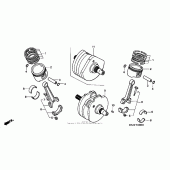 Схема вузла: Колінчастий вал для Honda VT1100 Shadow Spirit