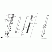 Схема узла: Вилка передней оси (CB900F2/3) для Honda CB900 Hornet