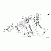 Схема вузла: Задній гальмівний циліндр (1) для Honda CB1100 CB1100
