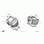Схема вузла: Циліндр для Honda VT1100 Shadow Spirit