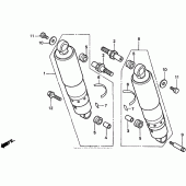Схема вузла: Задній амортизатор для Honda VT1100 Shadow ACE