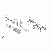 Схема вузла: Вал перемикання передач / вилки для Honda XR400