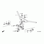 Схема вузла: Верхня траверса і Кліпон керма для Honda XR250