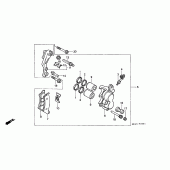 Схема вузла: Передній гальмівний супорт для Honda XR600