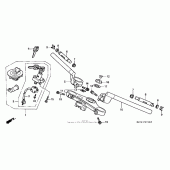 Схема вузла: Верхня траверса і Кліпон керма 97-98 для Honda CBR1100XX Blackbird