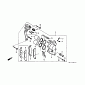 Схема узла: Передний тормозной суппорт (2) для Honda XR250