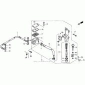 Схема вузла: Rr. гальмівний циліндр 90-93 для Honda VFR750F Interceptor