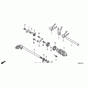 Схема вузла: Копірний вал & Вилки & Вал перемикання для Honda VTX1300