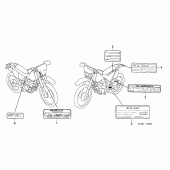 Схема вузла: Інформаційні наклейки для Honda XR250