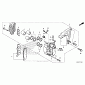 Схема вузла: Задній гальмівний супорт для Honda GL1800 Gold Wing Valkyrie