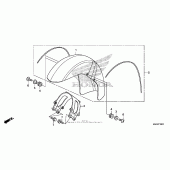 Схема узла: Переднее крыло (1) для Honda VT750 Shadow Aero