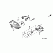 Схема узла: Задний фонарь (Стоп-сигнал) для Honda XL1000V Varadero