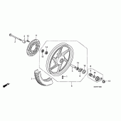 Схема узла: Передние колесо для Honda CBF125