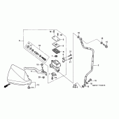Схема вузла: Передній гальмівний циліндр (DK / ED / U) для Honda XR650
