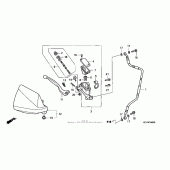 Схема вузла: Передній гальмівний циліндр для Honda XR400