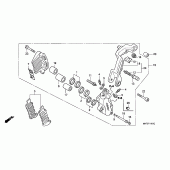 Схема узла: Передний тормозной суппорт (L.) для Honda CBR1100XX Blackbird