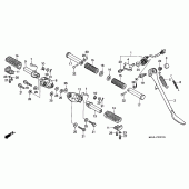 Схема узла: Подножки (2) для Honda NV600 Shadow