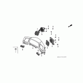 Схема вузла: Приладова панель (GL1500J / K / L / AM / AN) для Honda GL1500 Gold Wing Aspencade