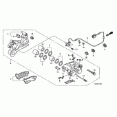 Схема узла: Задний тормозной суппорт (CBF1000A/T/S) для Honda CBF1000