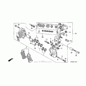 Схема вузла: Left передній гальмівний супорт для Honda VFR800 Interceptor