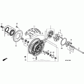 Схема вузла: Заднє колесо для Honda VT1300 Sabre