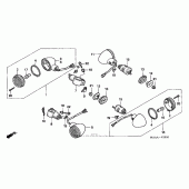 Схема узла: Поворотники для Honda VT1100 Shadow Spirit