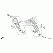 Схема узла: Задний амортизатор (2) для Honda VT750 Shadow Spirit