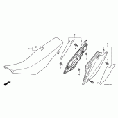 Схема вузла: Сидіння & Бічний обтічник для Honda CRF150 CRF150RB