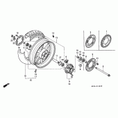 Схема узла: Заднее колесо для Honda CBR600 CBR600F
