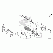 Схема вузла: Копірний вал & Вилки & Вал перемикання для Honda CBR600