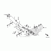 Схема вузла: Exhaust muffler (1) для Honda CB1100 CB1100