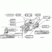 Схема вузла: Інформаційні наклейки для Honda CBR600 CBR600RR