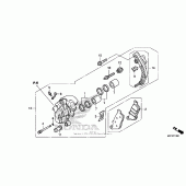Схема узла: Передний тормозной суппорт (1) для Honda CTX700