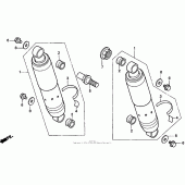 Схема вузла: Задній амортизатор для Honda VT750 Shadow Deluxe