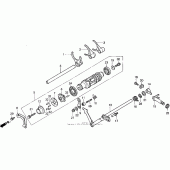 Схема узла: Shift drum + shift fork для Honda GL1500 Valkyrie Interstate