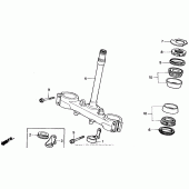 Схема вузла: Рульова траверса для Honda XR250