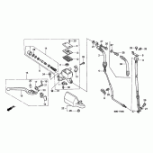 Схема вузла: Передній гальмівний циліндр (1) для Honda NX500 Dominator
