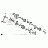 Схема вузла: Трансмісія для Honda VT1300 Fury