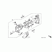 Схема вузла: Передній гальмівний супорт (VT1100C) для Honda VT1100 Shadow
