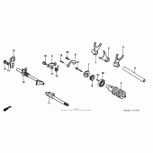 Схема узла: Копирный вал & Вилки & Вал переключения для Honda VT1100 Shadow Spirit