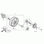 Схема узла: Заднее колесо для Honda XL125 Varadero