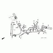 Схема узла: Ручка руля & Пульт управления рулевой & Тросики для Honda NT700 Deauville