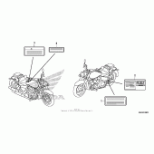 Схема вузла: Caution label (1) для Honda VT750 Shadow Aero
