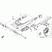 Схема вузла: Задній важіль (Маятник) для Honda NX650 Dominator